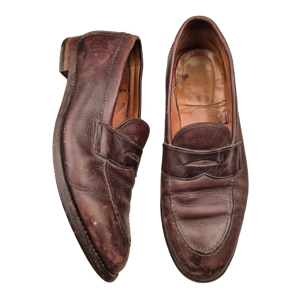 Alden New England Mens Brown Leather Penny Loafers Dress Shoes 9694 Sz 11.5 B/D